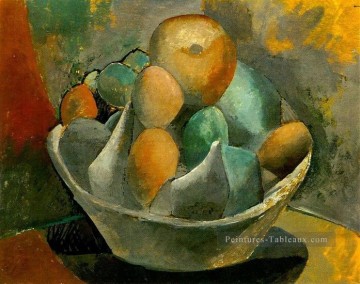 Compotier et fruits 1908 cubisme Pablo Picasso Peinture à l'huile